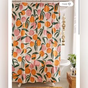 Urban Outfitters Allover Fruits Patterned Shower Curtain